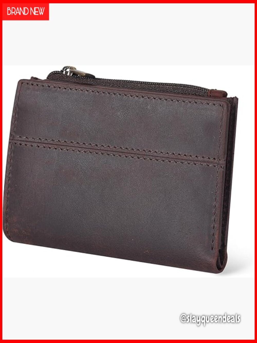 Full Grain Leather RFID Bifold Wallet for Women with Coin Purse